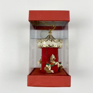 NEW Lenox Carousel Boxed Christmas Ornament Porcelain Horses 2000 NOS SEALED